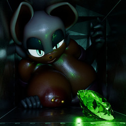 anthro areola big_areola big_breasts big_nipples bodily_fluids breasts chaos_emerald clothing female gem gloves half-closed_eyes handwear huge_breasts narrowed_eyes nipple_piercing nipples nude piercing solo sweat vent wet wet_body vllrukkin captainflapcats_(rigger) valorlynz_(modeler) sega sonic_the_hedgehog_(series) rouge_the_bat bat mammal 1:1 3d_(artwork) blender_(artwork) digital_media_(artwork) english_description hi_res