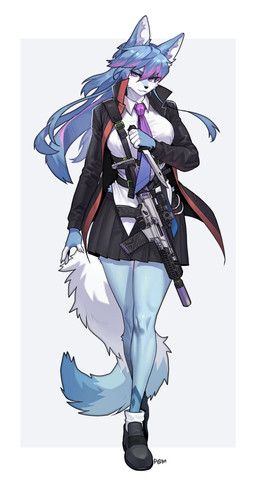 anthro biped bottomwear breasts clothed clothed_anthro clothed_female clothing female fingers front_view fully_clothed fully_clothed_anthro fully_clothed_female fur hair looking_at_viewer simple_background smile solo standing tail topwear pgm300 canid canine fox mammal 2026 absurd_res digital_drawing_(artwork) digital_media_(artwork) hi_res