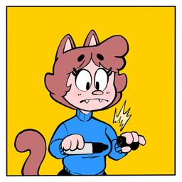 anthro clothed clothing eyelashes female marker pen simple_background solo tail teeth creator_ant amy_(creator_ant) domestic_cat felid feline felis mammal 1:1 hi_res
