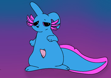 blue_body blue_skin blue_tail feral frill_(anatomy) gills male pink_eyes slightly_erect slit_penis solo tail pawzirella rain_world videocult rivulet_(rain_world) slugcat