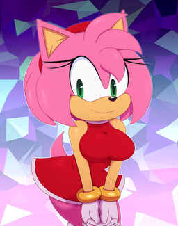 accessory anthro big_head boots bracelet breasts clothed clothing dress exposure_variation eyelashes female footwear fur gloves green_eyes hair_accessory hairband handwear interlocked_fingers jewelry looking_at_viewer pattern_background pink_body shoes simple_background smile solo bigdon1992 sega sonic_the_hedgehog_(series) amy_rose eulipotyphlan european_hedgehog hedgehog mammal absurd_res digital_media_(artwork) hi_res portrait three-quarter_portrait