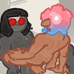 ambiguous_penetration breasts cowgirl_position duo female female/female from_front_position grinding machine on_bottom on_top penetration sex small_breasts strapon tentacles juniperjyode nintendo splatoon agent_8_(splatoon) parallel_canon_(splatoon) aquatic cephalopod humanoid inkling mollusk octarian octoling robot robot_humanoid animated loop unfinished