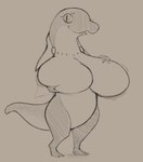 anthro big_breasts breasts cape clothing female huge_breasts looking_at_viewer non-mammal_breasts nude pupils slit_pupils solo smokey_blokey elden_ring fromsoftware zorayas legged_snake manserpent reptile scalie snake sketch