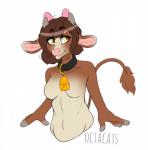 anthro breasts female nude simple_background solo white_background octacats bovid bovine cattle mammal flat_colors hi_res sketch