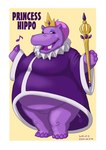 anthro bottomless bottomless_female breasts clothed clothing collar female gesture open_mouth open_smile overweight partial_nudity purple_body purple_eyes purple_skin scepter slightly_chubby slightly_chubby_female smile solo teeth waving neko_no_hito friendship_is_magic hasbro my_little_pony my_little_pony:_the_movie_(2017) queen_of_the_hippos_(mlp) common_hippopotamus hippopotamid mammal 2019 artist_name dated digital_drawing_(artwork) digital_media_(artwork) full-length_portrait portrait