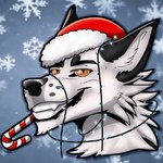 1:1 2_frame_animation animated anthro canid canine christmas holidays icon male mammal new_year portrait short_playtime solo zhekathewolf