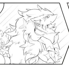 ambiguous_form ambiguous_gender anthro duo fur whtink nintendo pokemon canid generation_5_pokemon mammal pokemon_(species) zoroark zorua comic tagme