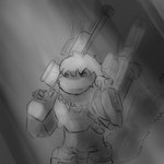 anthro armor dual_wielding fluffy fluffy_tail glare gun holding_object holding_weapon male mullet ranged_weapon rifle sniper_rifle solo tail weapon templar_ponyboy halo_(series) microsoft rvb_revolution xbox_game_studios icarus_(chupa) chupadore 1:1 greyscale hi_res monochrome