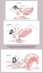 2_toes 3_fingers 4_arms 4_breasts 4_nipples 4_wings antennae_(anatomy) areola arthropod_abdomen big_breasts black_hair blush bodily_fluids breasts dialogue egg egg_from_ovipositor feet female fingers fondling genital_fluids genitals hair heart_symbol insect_wings kneeling lying multi_arm multi_breast multi_limb multi_nipple multi_wing nipples non-mammal_breasts nude on_back oviposition pussy self_fondle simple_background smile solo supernumerary_breasts text toes transformation white_background wings strawberrytfs arthropod humanoid insect matriarch_queen matriarch_worm 2021 colored comic english_text hi_res