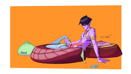 2_penises after_vore apode bodily_fluids clothes_in_cum cock_vore condom condom_disposal cum cum_disposal cum_vore digestion diphallism disposal ejaculation erection fatal_vore filled_condom genital_fluids genitals legless male masturbation multi_genitalia multi_penis penile penis purple_body purple_skin serpentine sexual_barrier_device solo split_form vore notlimah draconcopode humanoid lamia reptile scalie snake hi_res