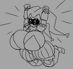 big_breasts bot breasts cleavage clothed clothing female huge_breasts humanoid jester machine monochrome robot sherry short_stack solo synthetic