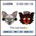 anthro breasts clothed clothing cross-popping_vein duo female fur grey_body hairless hat headgear headwear male red_body red_fur smile puppy_meats rooster_(rottingxrooster) canid canine canis domestic_cat domestic_dog felid feline felis hairless_cat mammal sphynx_(cat) 2025 2d_animation animated animation_meme meme motion_tweening sketch sound unfinished webm