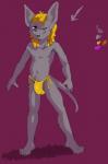 anthro bulge clothing detailed_bulge genital_outline male navel nipples one_eye_closed penis_outline purple_eyes solo thong underwear wink hexxy bat mammal 2016 hi_res