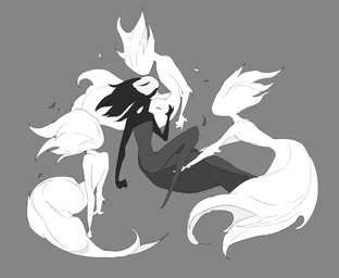 biped black_body black_eyes black_hair eye_contact faceless female female/female floating grey_background group hair levitation looking_at_another looking_up_at_another mouthless narrowed_eyes not_furry side_view simple_background sitting white_body justdog hollow_knight:_silksong hollow_knight_(franchise) team_cherry phantom_(hollow_knight:_silksong) arthropod ghost humanoid insect spirit wraith_(hollow_knight:_silksong) 2026 digital_drawing_(artwork) digital_media_(artwork) english_description hi_res monochrome