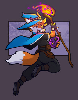 5_fingers anthro biped book bottomwear butt clothed clothed_anthro clothed_male clothing fingers fully_clothed fully_clothed_anthro fully_clothed_male fur holding_book holding_object holding_staff looking_at_viewer magic_staff magic_user male orange_body orange_fur orange_tail simple_background smile solo staff tail teeth tongue topwear mewgle megabonk fox_(megabonk) canid canine fox mammal 2025 dated digital_drawing_(artwork) digital_media_(artwork) hi_res signature