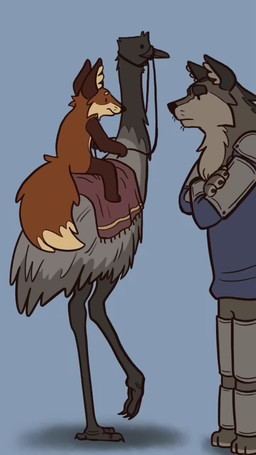 ai_voice angry arrow_(weapon) beak blue_background death dialogue happy humor ranged_weapon riding rock_paper_scissors simple_background size_difference tail text weapon whiskers m.a._marshall family_guy_death_pose tales_from_graycove gryff_(m.a._marshall) russell_(m.a._marshall) avian bird canid canine canis emu fox mammal ratite wolf 9:16 animated digital_drawing_(artwork) digital_media_(artwork) english_audio english_text hi_res meme sound subtitled voice_acted webm