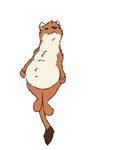 belly biped brown_body brown_tail countershading excited feral happy jumping male natural_colors navel overweight raised_arms simple_background smile solo tail white_background lotic mammal mustelid musteline stoat true_musteline weasel 2025 animated flat_colors