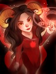 black_hair clothing female grey_body grey_skin hair horn insect_wings lepidopteran_wings looking_at_viewer not_furry red_clothing solo wings spacecolonie homestuck ms_paint_adventures aradia_megido alien alien_humanoid horned_humanoid humanoid troll_(homestuck) 2014 watermark