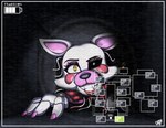 anthro crawling female fingers gameplay_mechanics looking_at_viewer machine map smile solo teeth vent white_body dino20bryan five_nights_at_freddy's five_nights_at_freddy's_2 scottgames mangle_(fnaf) animatronic canid canine fox mammal robot 2024 digital_media_(artwork) hi_res signature