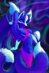 anthro breasts clothed clothing female looking_at_viewer multi_tail panties skimpy solo tail underwear thea krinele_fullin canid canine dreamspinner fox mammal 2:3