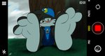 3_toes anthro barefoot bottomwear clothing feet foot_focus male paws soles solo teasing toe_wiggle toes shurikenmix bandai_namco klonoa_(series) klonoa domestic_cat felid feline felis mammal