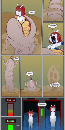 3_toes 4_fingers amputation antennae_(anatomy) anthro blood blood_from_mouth blood_in_mouth blood_on_breasts blue_blood bodily_fluids breasts butt butt_from_the_front clenched_teeth clone cloning cloning_machine collar colored_blood constricted_pupils crying death delayed_reaction duo dust dying eating explosion eyeless fatal fatal_vore fatal_wound feet female female_death fingers frustrated genitals gore hair hard_vore helpless innie_vulva killing missing_arm mutilation natural_breasts naturally_censored navel nosebleed nude pain pear-shaped_figure pupils red_hair ryona sand screaming severed_arm severed_body_part severed_limb sharp_teeth shocked small_pupils sound_effects steam surprised tears teeth tentacles text toes unusual_blood unusual_bodily_fluids vore vulva wide_hips e254e unnamed_character alien monster worm 1:3 absurd_res english_text hi_res smaller_version_at_source