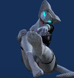 anthro clothed clothing colored_nails eyebrow_piercing facial_piercing feet female footwear genitals gesture glowing glowing_eyes hand_gesture hand_on_knee hand_on_leg humanoid_feet humanoid_hands inviting lace looking_at_viewer looking_down machine maid_uniform nails nose_piercing open_mouth piercing plantigrade pointing scales sitting snake_hood snout socks solo thick_thighs tongue tongue_out uniform vulva bbdworks syndra_(bbd-works) android reptile robot scalie snake 3d_(artwork) alpha_channel digital_media_(artwork) hi_res