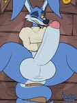 anal anal_penetration anthro anus balls big_balls big_butt big_penis blue_balls blue_body blue_eyebrows blue_fur blue_lips blue_markings blue_nose blue_penis bottomless bottomless_anthro bottomless_male bound brown_body brown_penis butt cheek_tuft chin_tuft clothed clothing coiled_tail countershade_face countershade_fur countershade_tail countershade_torso countershading crate duo ear_tuft erection eyebrows facial_tuft floorboards food fruit fur genitals hair head_tuft high-angle_view huge_penis humanoid_genitalia humanoid_penis legs_up lighter_belly lips long_ears long_tail looking_pleasured looking_up lying male male/male male_penetrated male_penetrating male_penetrating_male markings multicolored_body multicolored_fur on_back on_ground one_eye_closed orange_eyes penetration penile penis plant restraints ringed_eyes sex sharp_teeth showing_teeth simple_background smile solo_focus spread_legs spreading straitjacket tail tail_wrapped_around tail_wrapped_around_penis tail_wraps teeth thick_eyebrows thick_penis thick_thighs topwear tuft two_tone_body two_tone_fur vein veiny_penis white_clothing wood wraps wumpa_fruit yellow_eyes yellow_sclera ner0_kobold activision crash_bandicoot_(series) ripper_roo kangaroo macropod mammal marsupial 2025 3:4 animated colored digital_drawing_(artwork) digital_media_(artwork) hi_res short_playtime signature watermark