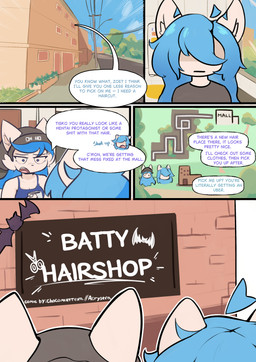 anthro appliance bangs beanie blue_hair brick_wall building clothing coffee_mug detailed_background dialogue duo female fridge fur hair hat headgear headwear humor kitchen_appliance long_hair male male/female messy_hair plant profanity speech_bubble text tree wall_(structure) white_body white_fur chocomint_texa uber tisko_(chocomint_texa) zoe_(chocomint_texa) domestic_cat felid feline felis mammal absurd_res comic cover cover_art cover_page english_text hi_res