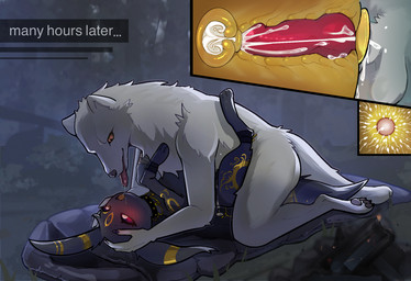 animal_genitalia animal_penis animal_vulva anthro anthro_on_feral anthro_penetrating anthro_penetrating_feral bestiality bestiality_impregnation black_body black_fur blush bodily_fluids butt campfire canine_genitalia canine_vulva cervical_contact claws cum cum_in_uterus cum_in_vagina cum_inside dominant dominant_male duo female female_feral female_penetrated feral feral_on_bottom feral_penetrated fucked_silly fur genital_fluids genitals impregnation internal internal_vaginal interspecies interspecies_impregnation larger_anthro larger_male looking_pleasured male male/female male_anthro male_dominating_female male_on_feral male_on_top male_penetrating male_penetrating_female markings multicolored_body multicolored_fur night nude on_top open_mouth outside ovum paws penetration penile penile_penetration penis penis_in_vagina plant pokephilia sex size_difference smaller_female smaller_feral sperm_cell submissive submissive_female tail text tongue tree uterus vaginal vaginal_canal vaginal_penetration vulva white_body white_fur k_kp_18 nintendo pokemon crytrauv deserae_(kaerfflow) arctic_fox canid canine canis domestic_dog eeveelution fox generation_2_pokemon mammal pokemon_(species) true_fox umbreon digital_media_(artwork) english_text hi_res