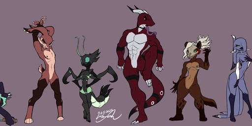 4_arms alternate_species andromorph andromorph_anthro anthro arthropod_abdomen athletic athletic_andromorph athletic_anthro athletic_intersex bedroom_eyes black_body black_exoskeleton black_sclera blue_body blue_feathers bone bone_mask brown_body brown_fur chair claws clothing curvy_figure digit_ring ear_piercing exoskeleton eyeliner eyeshadow feathers feet footwear fur furniture genitals green_body green_exoskeleton green_eyes green_sclera grey_body grey_scales group hair hair_over_eye hand_on_chest hand_on_hip hands_above_head high_heels hourglass_figure intersex intersex_anthro jewelry knife lipstick lying makeup mask mastectomy_scar membrane_(anatomy) multi_arm multi_limb multicolored_body multicolored_exoskeleton multicolored_feathers multicolored_fur multicolored_scales muscular muscular_andromorph muscular_anthro muscular_intersex narrowed_eyes non-mammal_mastectomy_scar nude nude_andromorph nude_anthro on_back orange_eyes piercing ponytail pupils purple_eyes raised_leg red_body red_scales ring running_makeup scales scar seductive sharp_teeth shoes skull skull_mask slim_andromorph slim_anthro slit_pupils tan_body tan_fur teeth toes tongue tongue_out two_tone_body two_tone_exoskeleton two_tone_feathers two_tone_fur two_tone_scales vulva webbed_feet webbed_hands wedding_ring white_body white_feathers wide_hipped_andromorph wide_hipped_anthro wide_hips yellow_eyes wayesh daniel_(wayesh) dominique_(wayesh) fairuz_(wayesh) hinato_(wayesh) johan_(wayesh) muzakir_(wayesh) amphibian arthropod avian bird common_gull demon frog gull hare hyena insect lagomorph lari larid leporid lizard mammal mantis monitor_lizard reptile scalie spotted_hyena succubus absurd_res hi_res model_sheet signature
