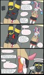absurd_res bottomwear boxers_(clothing) clothed clothing comic crossdressing dialogue duo eeveelution english_text female feminization forced generation_2_pokemon generation_4_pokemon generation_6_pokemon glaceon glacey_frost_(the_go1den_fox) hi_res holding_clothing holding_object holding_underwear locker_room male male/female matachu misleading_thumbnail necktie nintendo panties pattern_clothing pattern_underwear pokemon pokemon_(species) removing_underwear school_uniform sid_(matachu) skirt speech_bubble stacy_(matachu) striped_clothing striped_underwear stripes sylveon text umbreon underwear undressing uniform