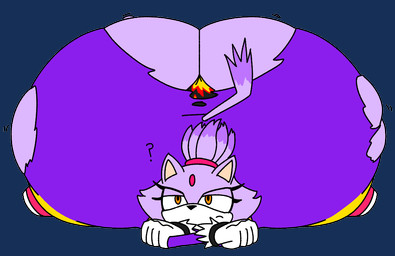 accessory anthro big_butt black_nose bodysuit butt butt_expansion clothing expansion eyelashes female footwear forehead_gem front_view gem gloves hair hair_accessory hairband handwear huge_butt hyper hyper_butt lying motion_lines on_front orange_eyes pink_clothing pink_footwear pink_shoes purple_body purple_bodysuit purple_clothing purple_ears purple_hair purple_skinsuit purple_tail question_mark red_gem red_hairband shoes simple_background skinsuit solo tail tan_inner_ear tight_clothing torn_bodysuit torn_clothing transparent_background white_clothing white_gloves white_handwear roarbowildside sega sonic_the_hedgehog_(series) blaze_the_cat domestic_cat felid feline felis mammal 2026 alpha_channel colored digital_media_(artwork) flat_colors