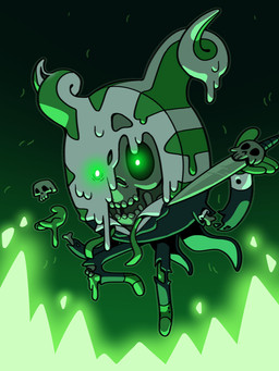 2_horns bone candy candy_gore clothed clothing dagger dessert floating_arms floating_hands floating_limbs food food_gore footwear glowing glowing_eyes gore horn male melee_weapon melting melting_flesh necktie not_furry peppermint_(candy) possession shoes skull solo suit teeth toony weapon discount-supervillain adventure_time cartoon_network peppermint_butler the_lich_(adventure_time) candy_people_(at) food_creature humanoid lich living_candy undead 3:4 digital_media_(artwork) hi_res