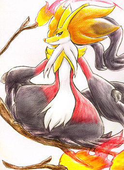ambiguous_gender anthro big_butt black_body black_fur butt fire fur huge_hips inner_ear_fluff looking_at_viewer multicolored_body orange_body orange_eyes orange_fur simple_background solo stick thick_thighs tuft white_body white_fur wide_hips yellow_body yellow_fur eiroru nintendo pokemon pokemon_legends_z-a canid canine generation_9_pokemon mammal mega_delphox mega_evolution pokemon_(species) 2025 graphite_(artwork) hi_res traditional_media_(artwork)