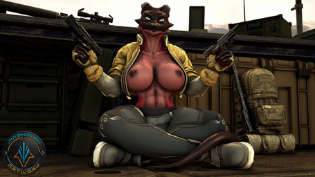 5_fingers abs ammo_box ammunition anthro anti_material_rifle armwear army backpack belt big_breasts black_body black_scales blue_eyes boots bottomwear box breasts bullet claws clothed clothed_anthro clothed_female clothing colt_m1911 container desert detailed_background electronics female finger_claws fingerless_gloves fingers floral footwear furniture gloves gun half_clothed half_naked handgun handwear huge_breasts humanoid_hands jacket jewelry looking_at_viewer military muscular muscular_anthro muscular_female nipples nude nude_anthro nude_female outside pants pink_body pink_skin pistol radio ranged_weapon rifle sand scales scope shoes shooting_range sitting sky smile smiling_at_viewer sniper_rifle solo topwear usp_.45 weapon xpasha122x petruz_(modeler) mythology dragon_(petruz) dragon mythological_creature mythological_scalie reptile scalie 16:9 2025 3d_(artwork) 4k absurd_res digital_media_(artwork) hi_res widescreen