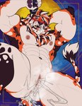 abs ahegao andromorph anthro armpit_hair blush bodily_fluids body_hair collar countershading ejaculation genital_fluids genitals intersex looking_pleasured muscular muscular_andromorph muscular_anthro muscular_intersex musk navel nipples nude nude_andromorph nude_anthro nude_intersex pecs pussy solo spread_legs spreading tongue vaginal_fluids kihu jake_(adyrtityger) felid feline hybrid lion mammal pantherine tiger hi_res nonbinary_(lore) trans_(lore) trans_man_(lore)