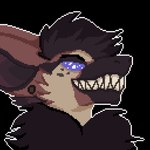 anthro flesh_tunnel male piercing solo starry_eyes teeth lucaspepperoni adonis_(d.xy) bat chimera fish hybrid hyena mammal marine shark 1:1 alpha_channel hi_res icon