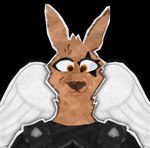 2023 alpha_channel anthro armor bonkmaykr bust_portrait collaboration digital_media_(artwork) drop_shadow facial_markings head_markings honeywp humanoid icon kangaroo looking_at_viewer macropod male mammal markings marsupial orange_eyes paper portrait solo sticker tagme taistelugo_(bonkmaykr) toony wings