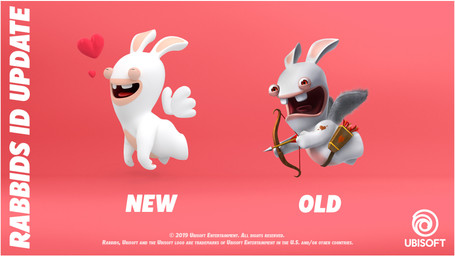 ambiguous_anthro ambiguous_gender anthro arm_tattoo arrow_(weapon) bow_(weapon) copyright_symbol drawn_bow duo feathered_wings feathers featureless_legs floating_wings flying fur gradient_background grey_wings half-closed_eyes happy heart_tattoo holding_bow_(weapon) holding_object holding_ranged_weapon holding_weapon holidays light logo long_ears mitten_hands multicolored_body narrowed_eyes no_eyebrows noseless nude_ambiguous nude_anthro open_mouth open_smile quiver_(object) ranged_weapon red_background red_eyes red_tongue short_legs simple_background smile smiling_at_viewer squint symbol tan_body tan_eyelids tan_inner_ear tan_skin tattoo text tongue two_tone_body unusual_anatomy unusual_wings weapon white_body white_fur white_wings wings perrine_lozinguez raving_rabbids rayman_(series) ubisoft valentine's_day lagomorph mammal rabbid 16:9 2019 3d_(artwork) autodesk_maya_(artwork) colored digital_media_(artwork) english_description english_text hi_res lighting official_art shaded widescreen