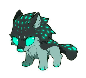 ambiguous_gender black_body black_fur blue_eyes blue_nose cheek_tuft chest_tuft chibi countershading empty_eyes facial_tuft feral fur glistening glistening_eyes leg_tuft quadruped simple_background solo three-quarter_view tuft unsigned white_background asnnonaka canid mammal full-length_portrait portrait