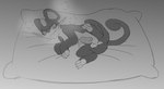 3_toes balls blush blush_lines bodily_fluids buckteeth curled_tail erection eyebrows feet feral fur genital_fluids genitals lying male male_feral on_pillow on_side penis pillow plantigrade precum pupils quadruped round_ears snout solo spread_legs spreading sweat sweaty_face tail teeth toes whiskers miau nintendo pokemon generation_1_pokemon mammal pokemon_(species) rattata rodent 2025 absurd_res greyscale hi_res monochrome