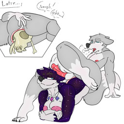after_vore anal anal_penetration anal_vore animal_genitalia animal_penis anthro anus balls before_and_after belly big_belly big_breasts blue_eyes bodily_fluids bone bone_disposal breasts breath butt canine_genitalia canine_penis claws cosmic_fur death digestion dipstick_tail disposal duo fatal_vore female fur gem genitals gloves_(marking) grey_body grey_fur hair heterochromia jewelry leg_markings male male/male markings moan multicolored_body multicolored_fur necklace nipples nude onomatopoeia open_mouth panting penetration penis pink_eyes purple_body purple_fur simple_background skull smirking_at_partner socks_(marking) sound_effects speech_bubble stretched_anus tail tail_markings text two_tone_body two_tone_fur vore servo117 silver_(tanti) tanti canid canine fox mammal 1:1 absurd_res digital_drawing_(artwork) digital_media_(artwork) english_text hi_res