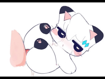 ambiguous_gender anal anal_penetration bodily_fluids chibi cum cum_on_body cum_on_face disembodied_penis duo genital_fluids genitals kemono lying male male/ambiguous on_back open_mouth penetration penis sex simple_background solo_focus white_background white_body young 32up sound_warning ambiguous_species human mammal 4:3 animated loop short_playtime sound webm male_(lore)