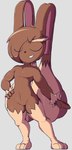 anthro eyes_closed featureless_crotch fur grin hand_on_hip long_ears male nude simple_background smile solo greepurl nintendo pokemon timothy_vladislaus generation_4_pokemon lopunny pokemon_(species) absurd_res hi_res