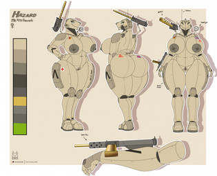 anthro areola big_breasts big_butt breasts butt female genitals green_eyes gun huge_butt machine machine_gun nipples ranged_weapon shoulder_cannon solo standing sten_gun submachine_gun thick_thighs union_jack vehicle vulva weapon wrist_gun tacticalfur animate_inanimate living_machine living_vehicle hi_res