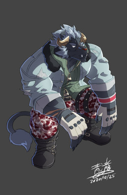 5_fingers anthro barazoku biped boots bottomwear broken_horn camo camo_bottomwear camo_clothing camo_pants camo_print clothed clothing fingerless_gloves fingers footwear fur gloves grey_background grey_body grey_fur grey_hair hair handwear horn humanoid_hands male mane mane_hair pants pattern_bottomwear pattern_clothing pattern_pants pecs red_nose scar shoes simple_background solo tail tail_tuft topwear tuft subaru_aotk lifewonders tokyo_afterschool_summoners krampus_(tas) felid lion mammal pantherine 2020 absurd_res hi_res signature
