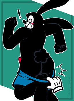 anthro assisted_exposure balls biped black_body blue_bottomwear blue_clothing blue_pants blush blush_lines bottomwear bottomwear_down bottomwear_pull butt caught_off_guard clothed clothing clothing_pull disembodied_hand duo embarrassed exposed exposed_ass exposing frown genitals male male_focus pants pants_down pants_pull pantsing partially_clothed pulling_down_pants rear_view running scut_tail short_tail solo_focus surprised tail tugging_clothing unwanted_exposure walking sohornyraccoon disney oswald_the_lucky_rabbit lagomorph leporid mammal rabbit digital_media_(artwork) portrait three-quarter_portrait watermark