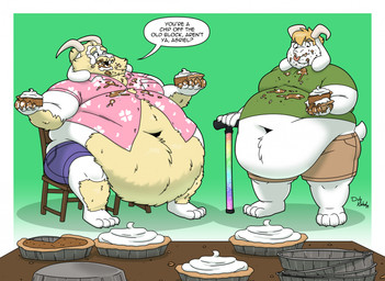 4_toes aloha_shirt anthro arm_hair beard belly belly_hair big_belly body_hair bottomwear cane chest_hair clothing dialogue duo eating facial_hair feet floppy_ears food food_on_clothing food_on_face furniture hairy happy_trail holding_food holding_object horn huge_belly implied_weight_gain leg_hair long_ears looking_at_another looking_at_food looking_at_object male morbidly_obese morbidly_obese_male mustache navel obese obese_male overweight overweight_male pastry pattern_clothing pattern_shirt pattern_topwear pie praise shirt shorts simple_background sitting small_tail smile speech_bubble standing t-shirt table tail text toes topwear duly_noted undertale undertale_(series) asgore_dreemurr asriel_dreemurr boss_monster_(undertale) english_text hi_res father_(lore) father_and_child_(lore) father_and_son_(lore) parent_(lore) parent_and_child_(lore) parent_and_son_(lore) son_(lore)
