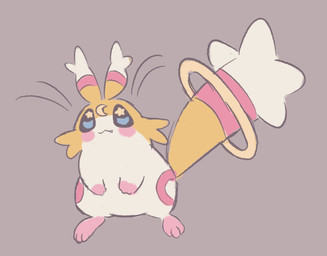 :3 accessory ambiguous_gender big_tail blue_eyes blush cheek_tuft chibi ear_markings ear_tuft facial_markings facial_tuft fangs feet feral forehead_markings fur furgonomics gloves_(marking) head_markings hindpaw leg_markings markings on_hind_legs paws smile socks_(marking) solo star tail tail_accessory tail_markings tail_tuft teeth tuft whiskers white_body white_fur yellow_body yellow_fur clockstops3am conditional_dnp mammal rodent hi_res